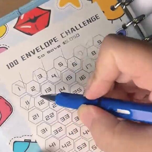 100 Envelope Challenge Binder Save $5050-Couples Goals 100 Day Savings Challenge - Picture 7 of 8